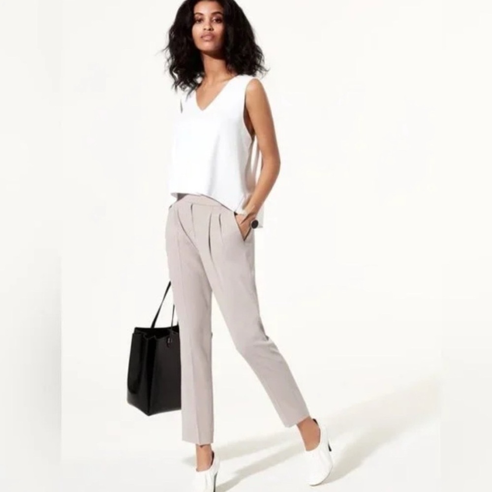 BABATON by Aritzia Pleated Tapered Pant Color Haze Size 6